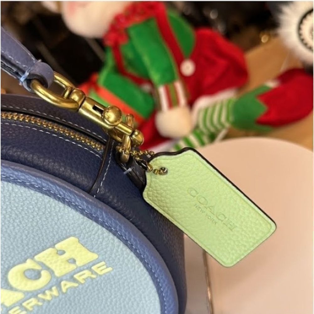COACH KIA BLUE COLORBLOCK ROUND CIRCLE CANTEEN CROSSBODY BAG GUITAR STRAP - Picture 9 of 16
